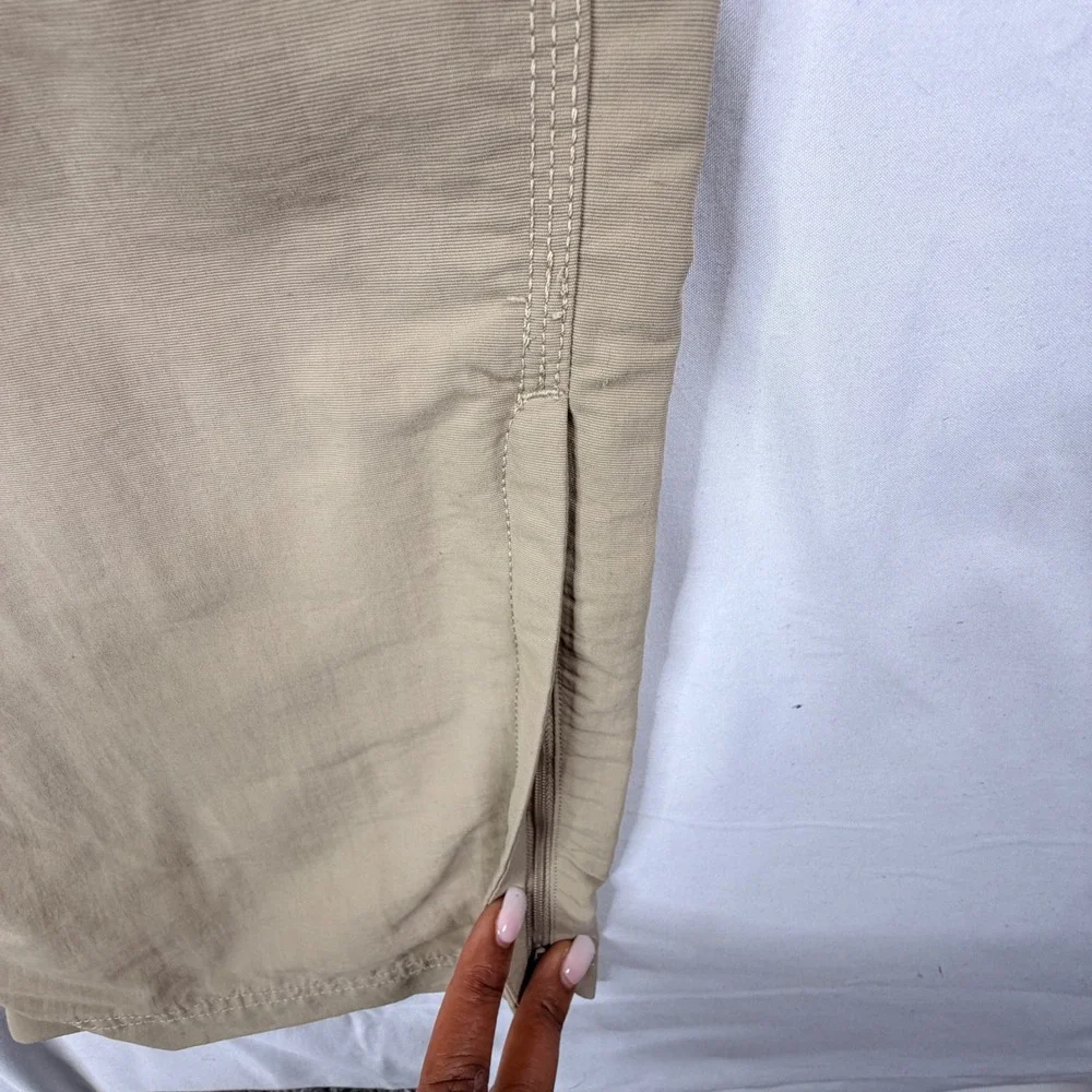 The North Face Convertible Hiking Pants 40 Tan Khaki Zip Off Cargo Outdoor